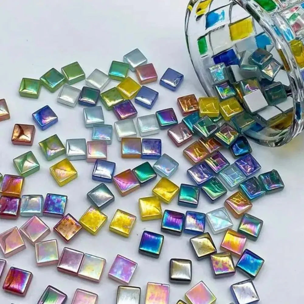 100pcs Rainbow Glass Mosaic Tiles – DIY Crystal Art Craft Stones Glass Mosaic Tiles Zpaxo 100PCS