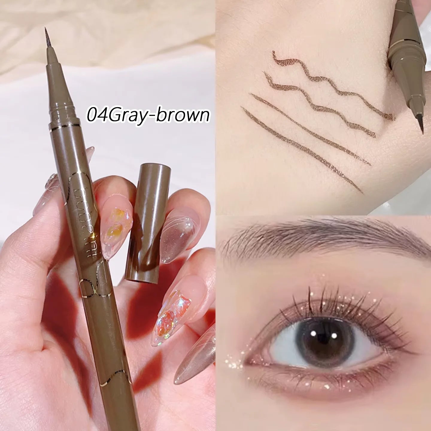 0.05mm slim eyeliner is smooth and durable, slim, quick-drying, long-lasting eyeliner, 4 colors, waterproof, non-smudging Zpaxo 04