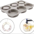 Silicone Wax Mold, 1 Pc 6-Cavity Aroma Tablet Mold With Hanging Hole Silicone Jewelry Mold For Handmade Car Hanging Decor Zpaxo 1PC
