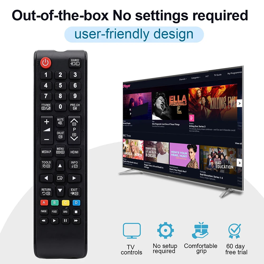 Universal Remote for Samsung Smart TV – 4K QLED HDTV LED TV Remote Control Zpaxo