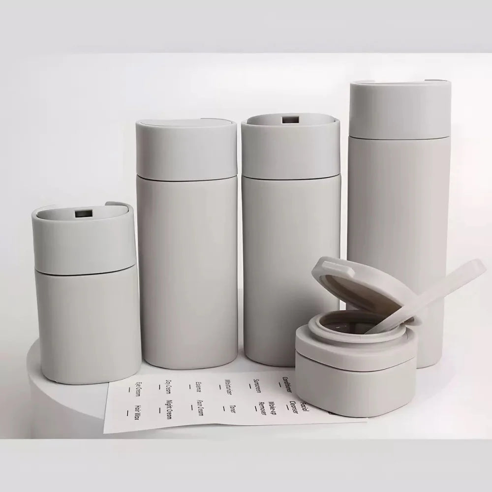 5pcs Travel Cream Dispenser Bottles Set Travel Bottles Toiletry Containers Set, TSA Approved, Travel Essentials Zpaxo