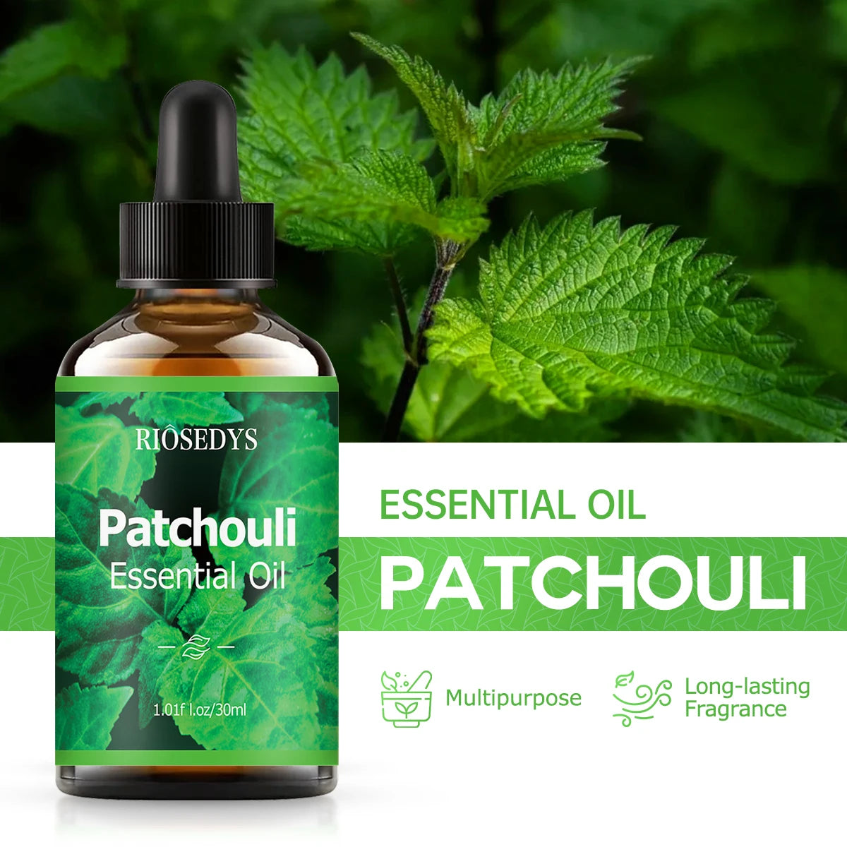 Patchouli essential oil, for health care, body massage and hair care, moisturizing and intensely hydrating. Zpaxo