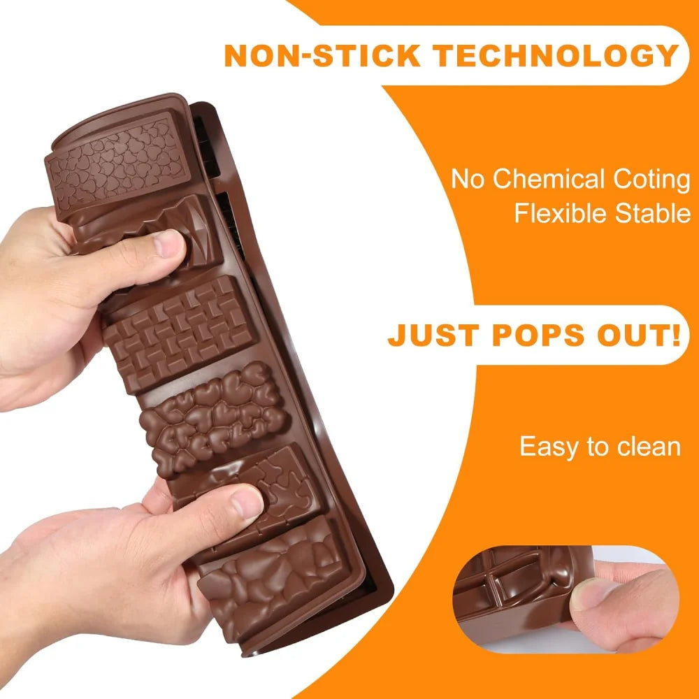 Chocolate Bar Molds Non-stick Chocolate-filled Pistachio Bars Zpaxo