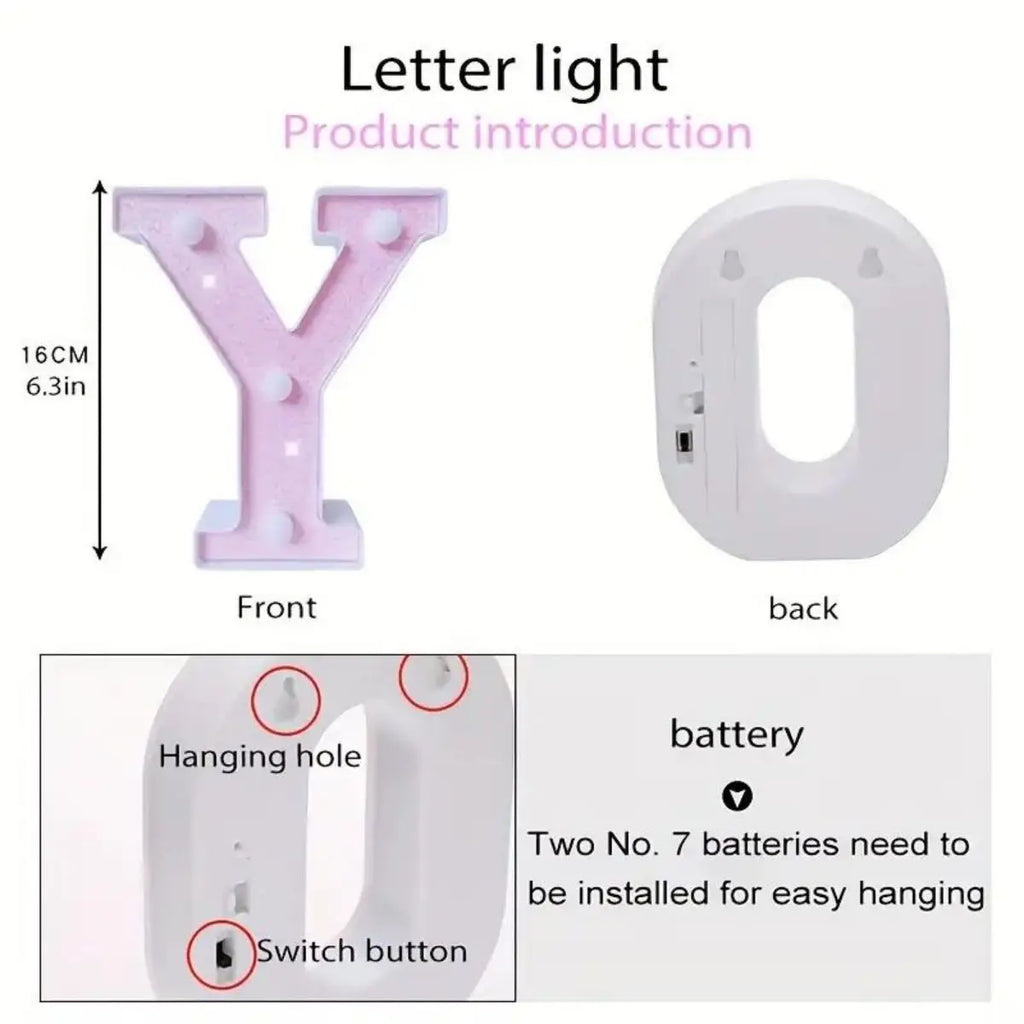 Customizable LED Letter Lights Battery-powered Versatile Parties Home Zpaxo