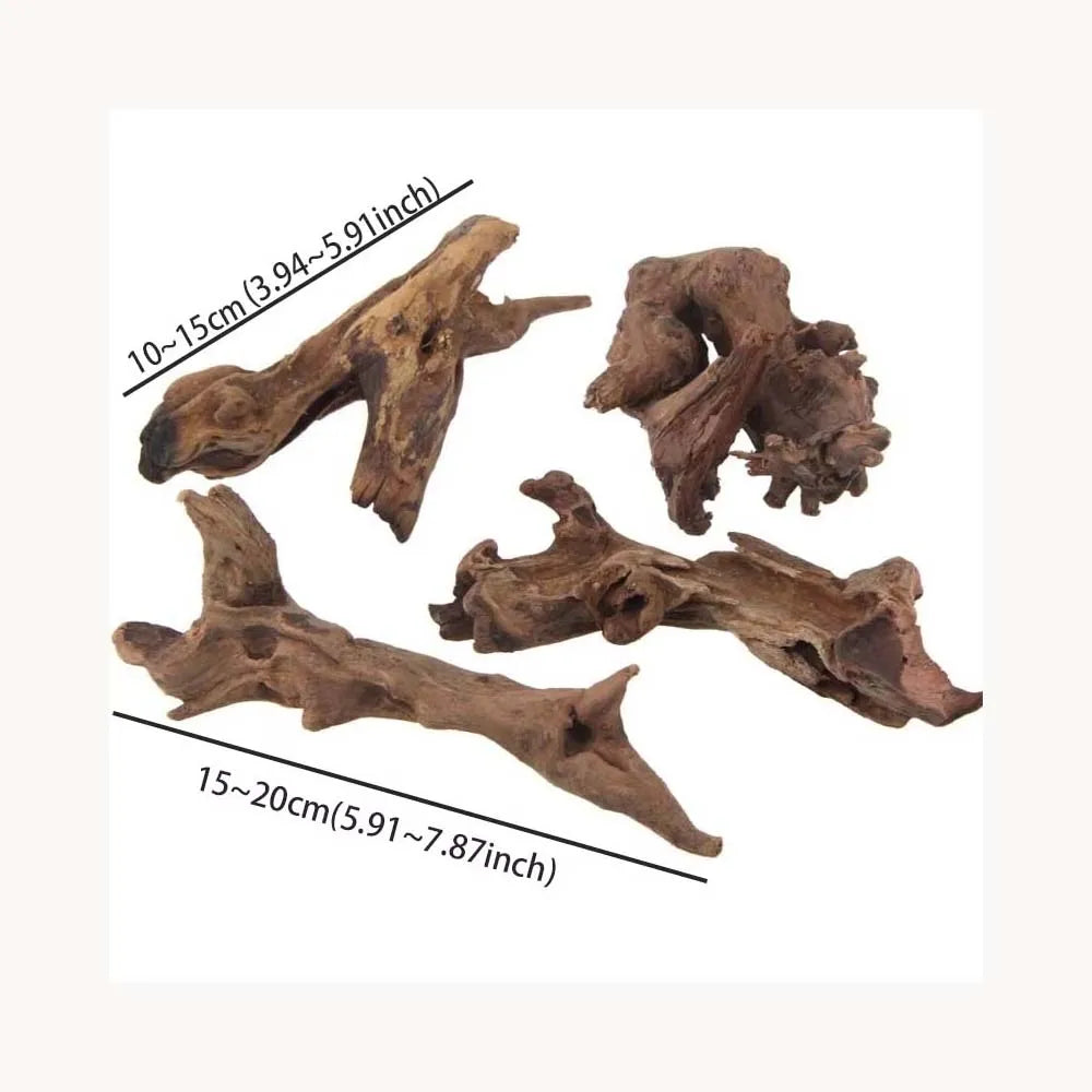 1PC 15-20CM 10-15CM Natural Driftwood for Aquarium Fish Tank Decorations Bearded Dragon Reptiles Air Plants Decor Accents Zpaxo