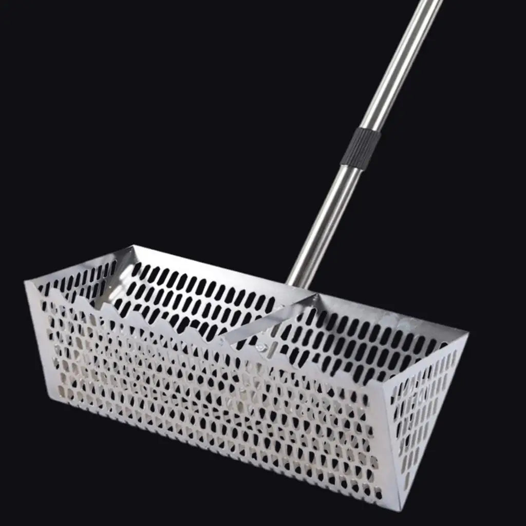 Sand Rake Telescopic Long Handle Beach Sifter Sand Sifter Scoop Cat Scooper for Litter Boxes Kitten Litter Scoop Carbon Steel Zpaxo