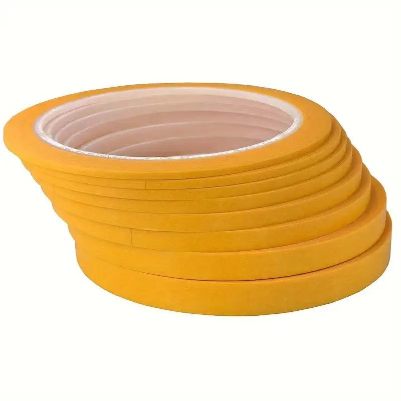 Yellow Paper Masking Tape for Nail Art, Painting, Spray Masking, and Fashion Design Draping, 3/6ROLL Zpaxo