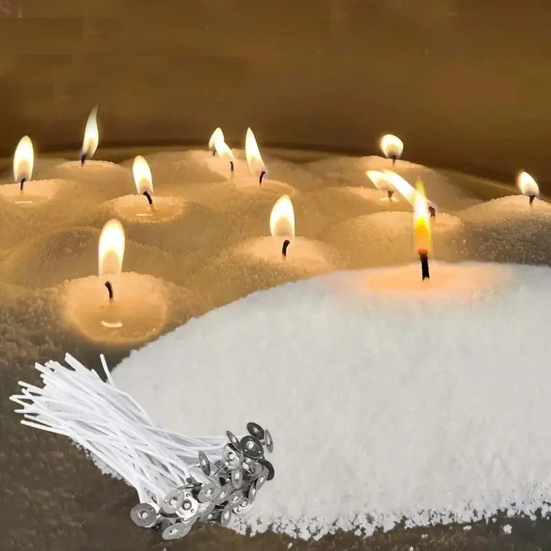 500g Pearl Sand Wax & 20 Wicks – DIY Candle Making Kit Candle Making Kit Zpaxo