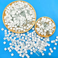 100pcs White Crystal Mosaic Tiles Squares Stained Glass for Crafts Supplies DIY Picture Frames Handmade Jewelry Decoration Zpaxo 100pcs