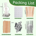 Candle Making Supplies Kit -Natural Cotton Wooden Wicks with Stickers and metel wick holder Centering Device for Candle Making Zpaxo Light Grey