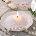 200g Pearl Candle Wax & 10 Wicks – DIY Bead Sand Wax Kit Candle Making Kit Zpaxo white 10pcs wick