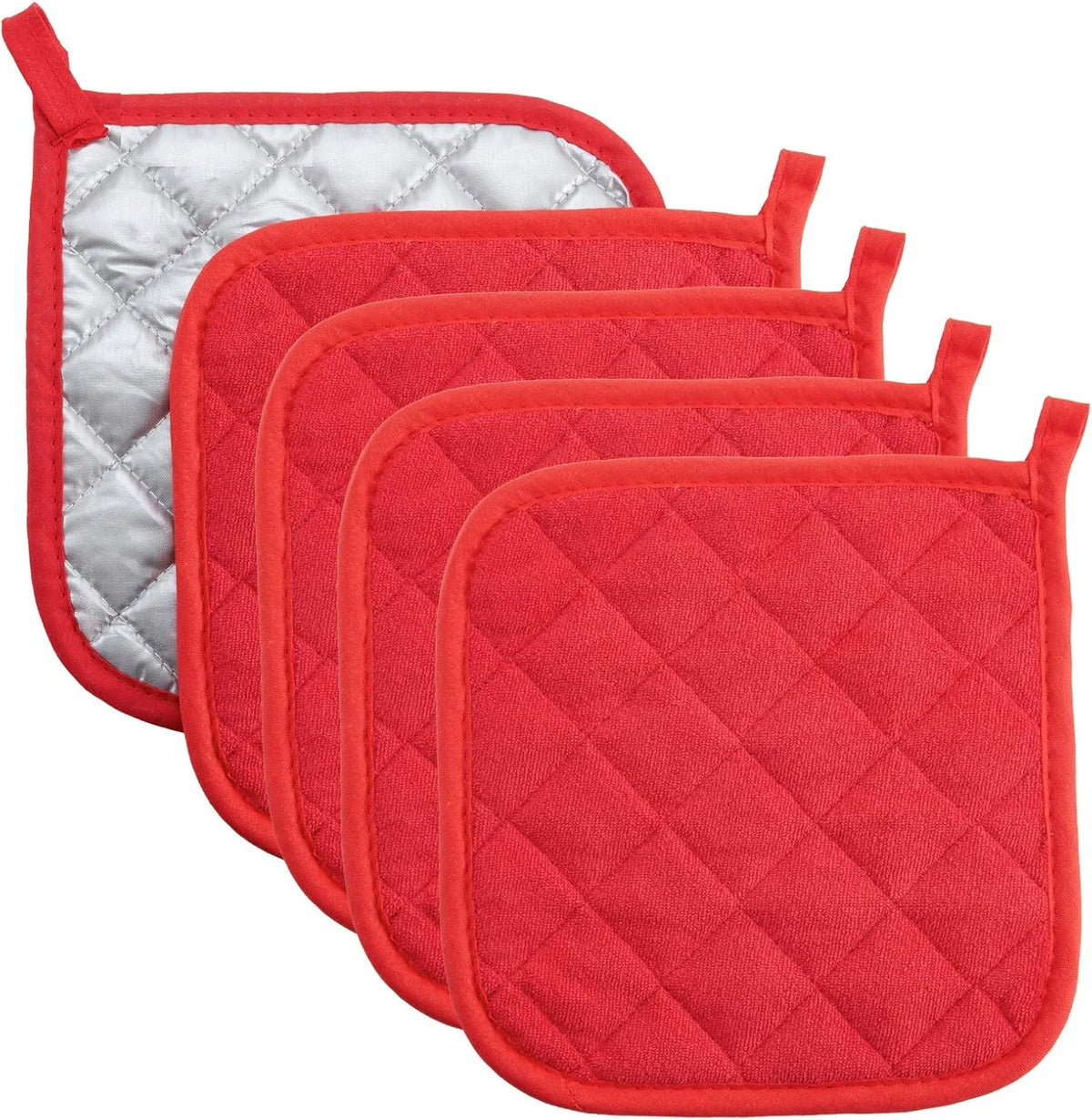 Cotton Machine Washable Heat-Resistant Pot Rack, Heat Insulation Pad, Tripod, Kitchen for Cooking and Baking, Oven Rack Zpaxo red 4PCS