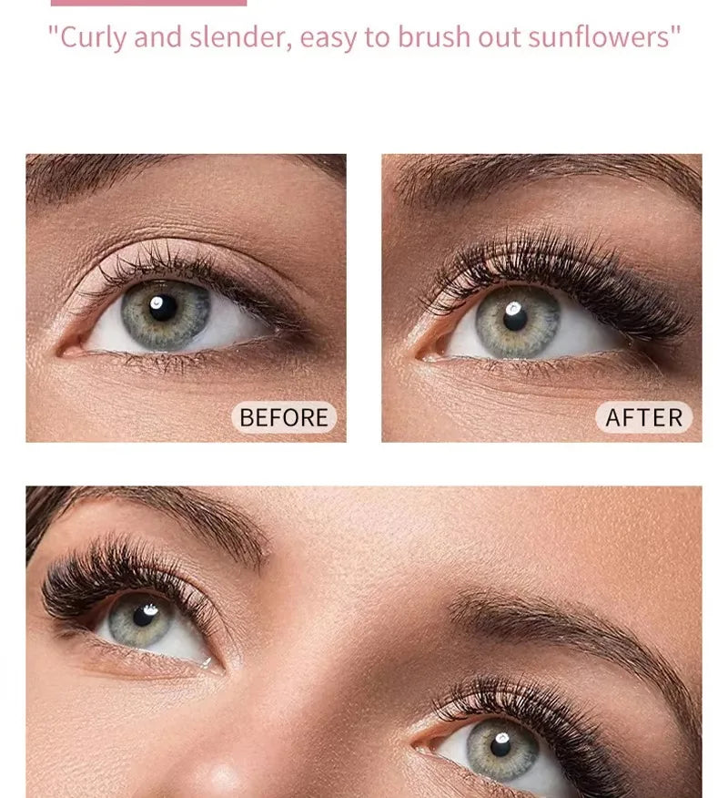 Long-Lasting Smudge-Proof Mascara, Waterproof Black Mascara for All-Day , Thickening & Lengthening Eyelashes Zpaxo