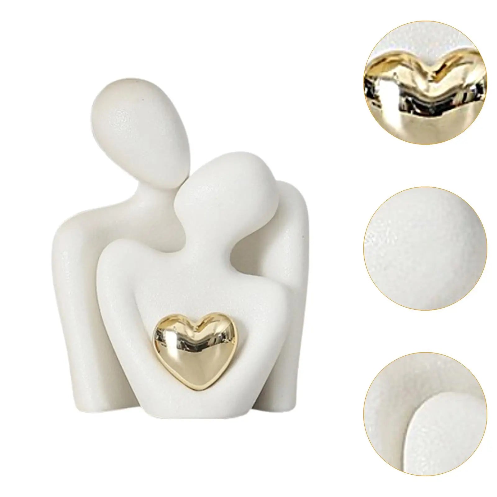 Hugging Couple Ceramic Figurine – Romantic Gift & Home Decor Couple Figurine Zpaxo