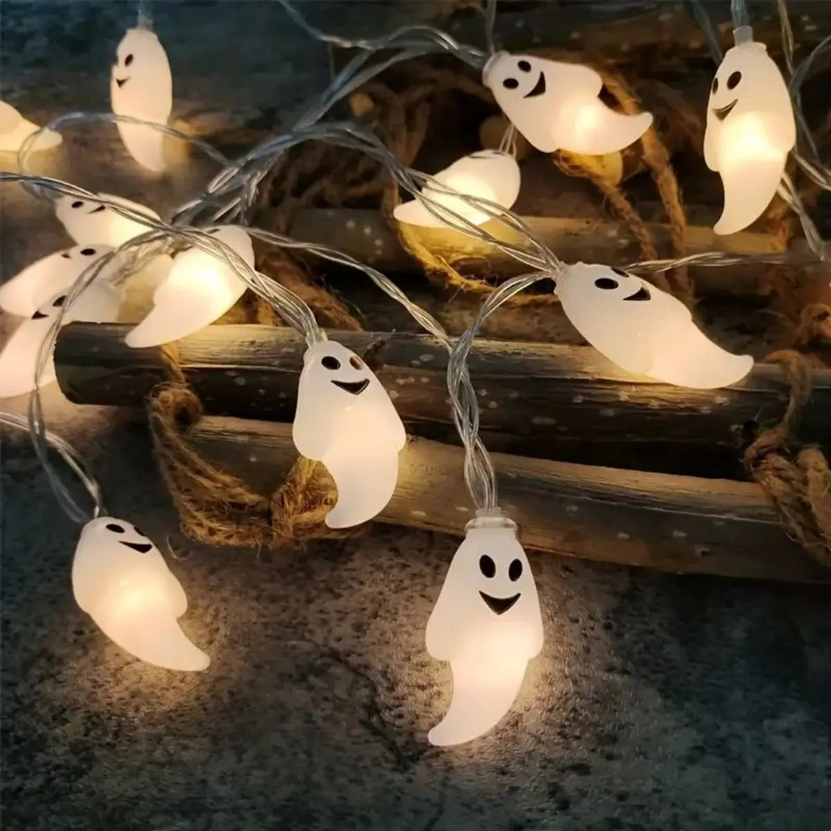 10 Lights 3m 20 Ghost Halloween Decoration String Battery Powered No Zpaxo