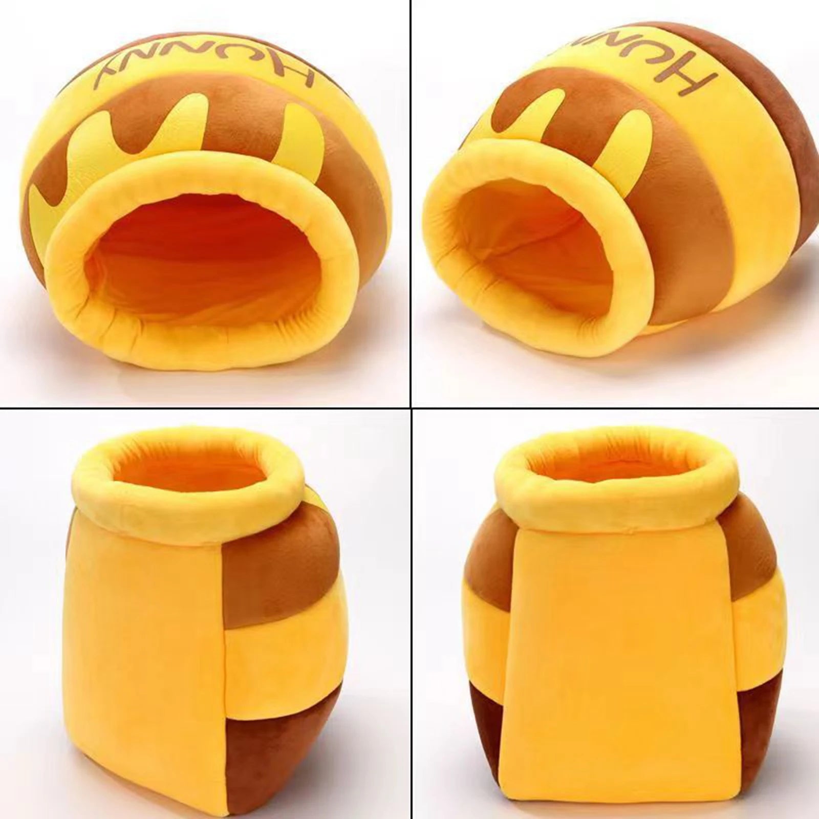 Honey Shape Cat Bed for Indoor Cats Pet Bed Nest washable Removable Cat Pet sleeping bed Cartoon honey jar shaped cat bed Zpaxo