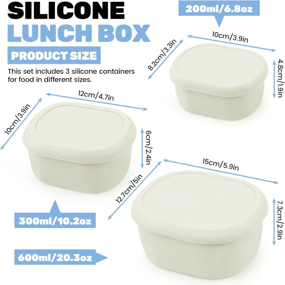 Reusable silicone containers - Large silicone food storage containers, BPA-free, airtight, dishwasher and refrigerator safe Zpaxo