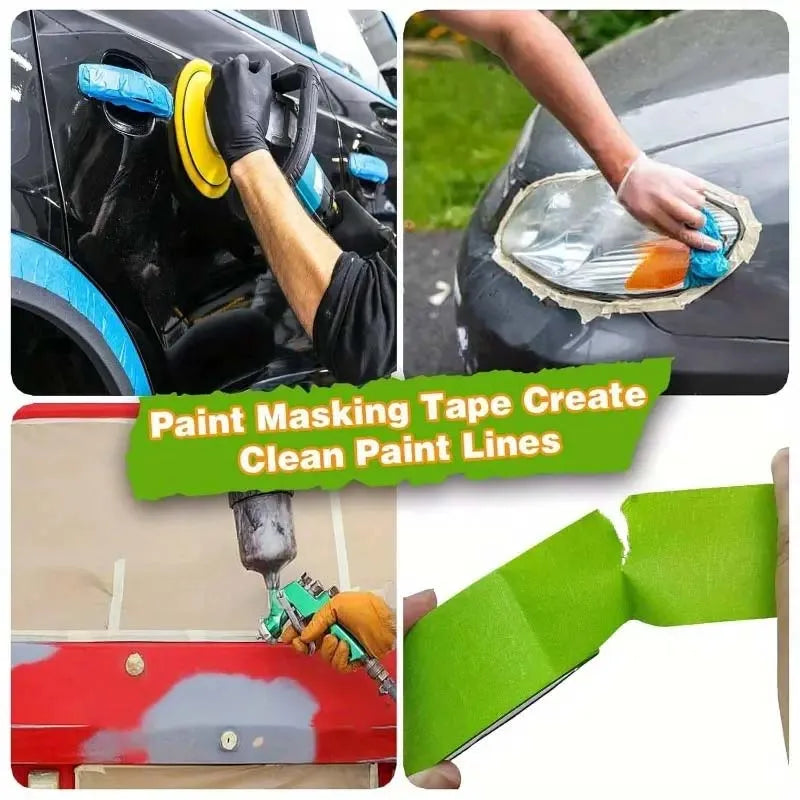 2-Pack Green Masking Tape – Painter's Tape 15mm, No Residue Painter's Masking Tape Zpaxo