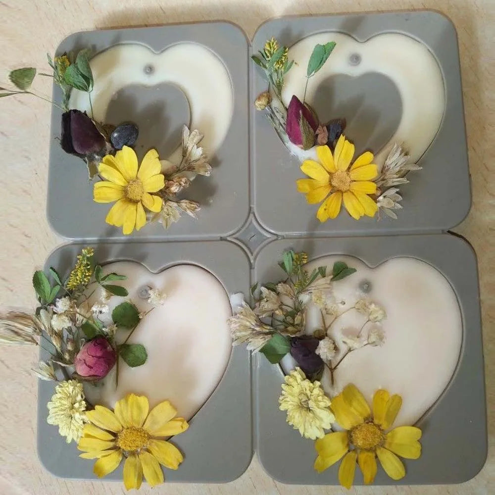 4-Cavity Heart Silicone Mold – Resin, Soap, Chocolate & Candle Silicone Craft Mold Zpaxo