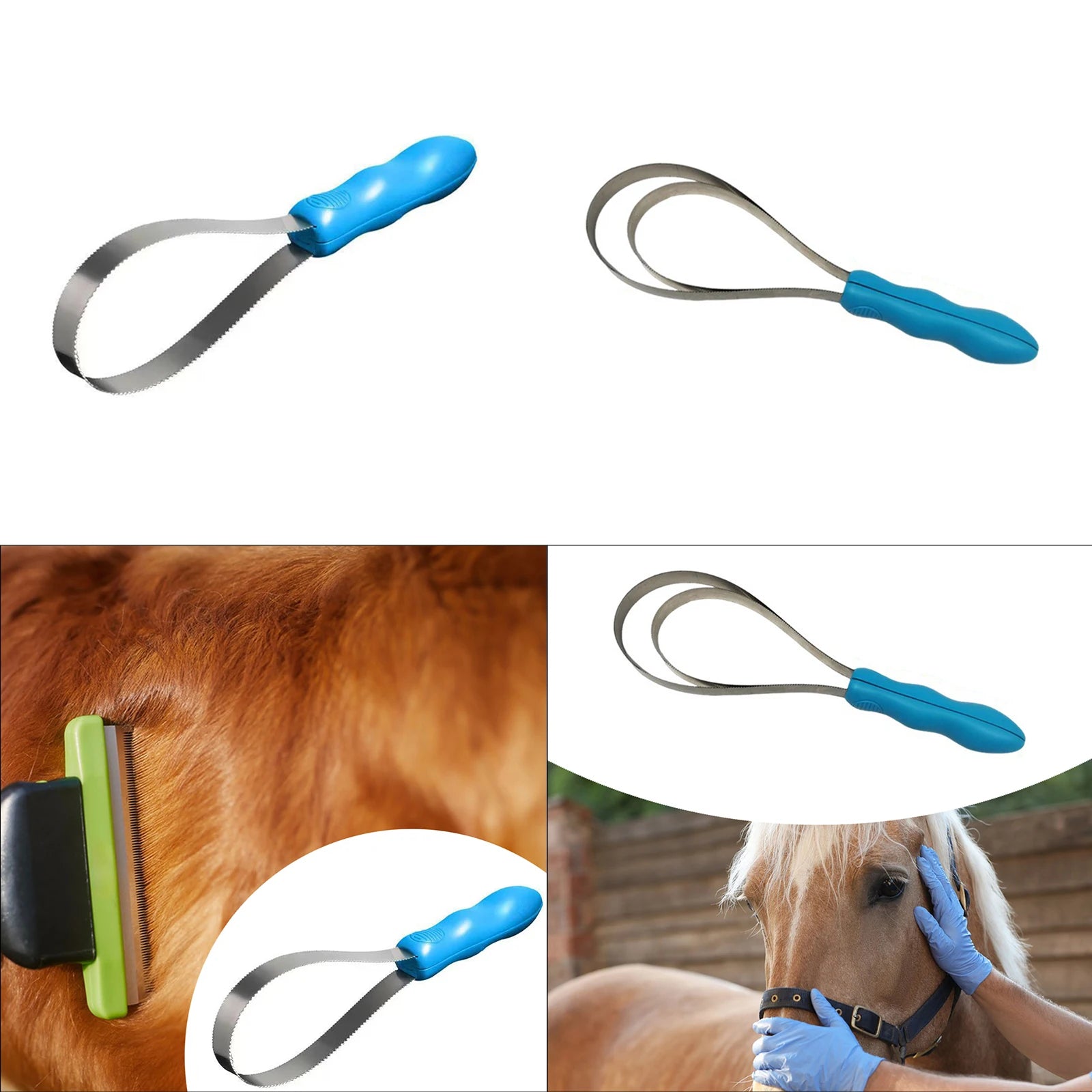 Double-Sided Horse Grooming Comb & Scraper for Dogs & Livestock Horse Grooming Comb Zpaxo