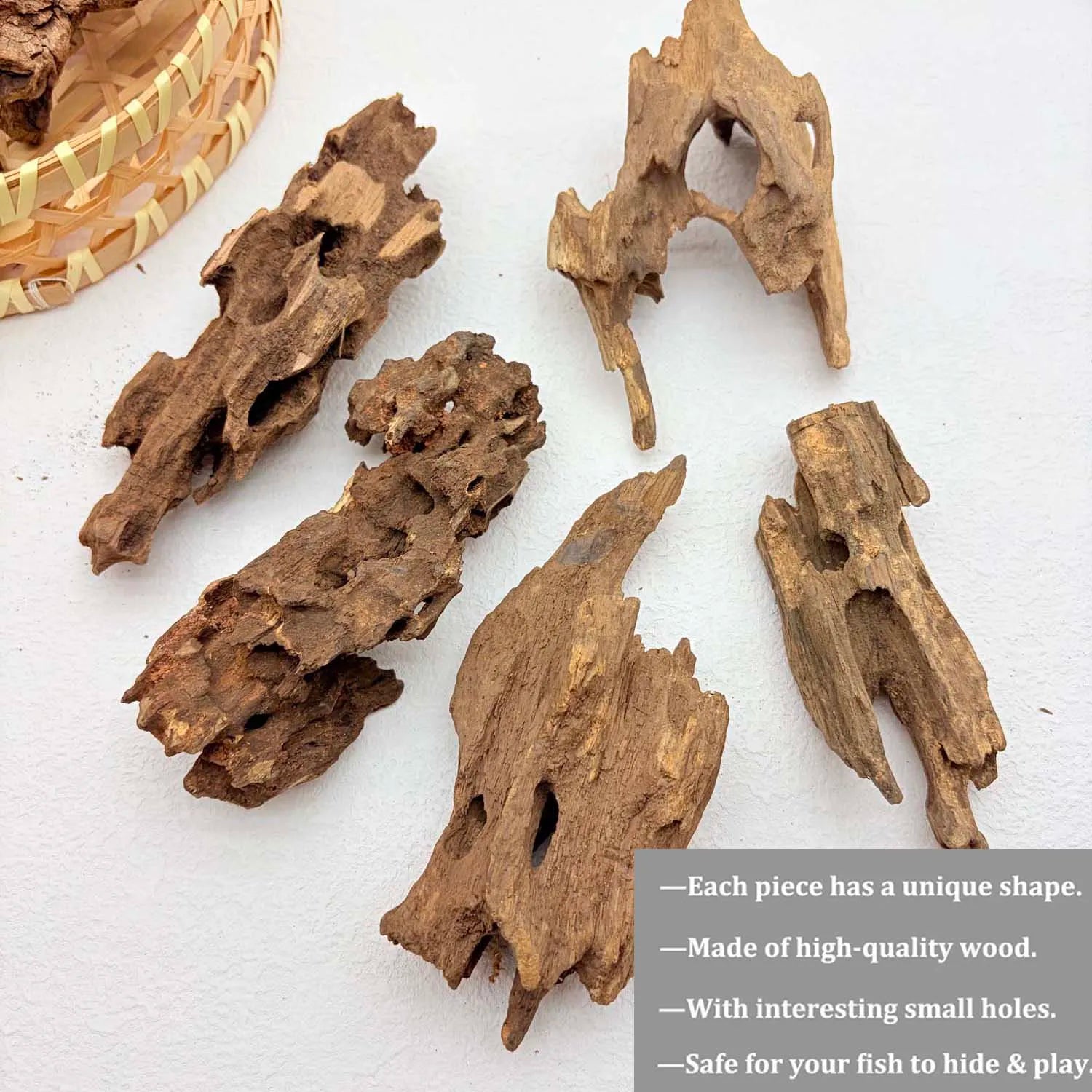 Natural Driftwood Aquarium Decor 2-Pack | Fish Tank Wood Ornament Aquarium Driftwood Decor Zpaxo