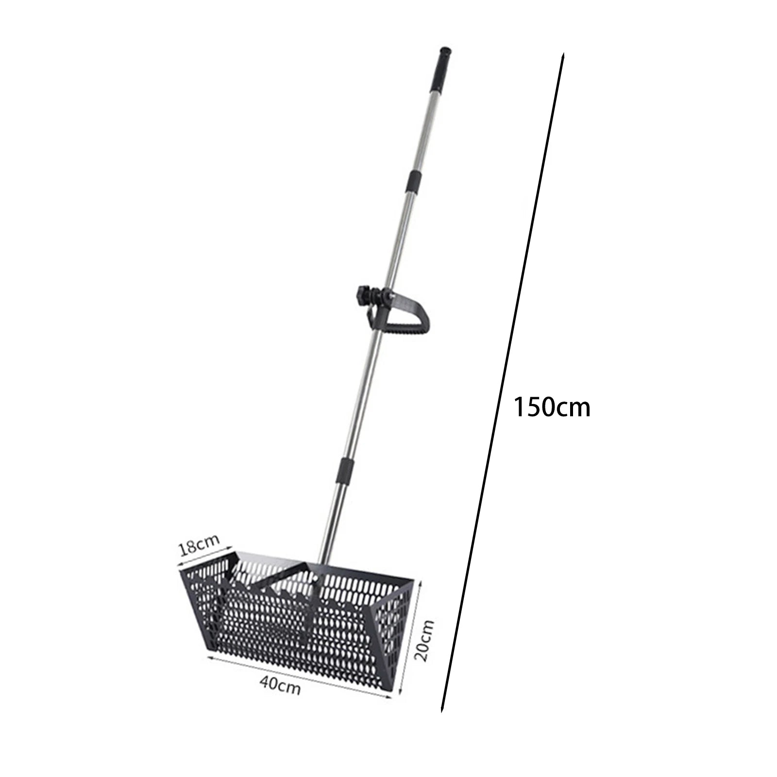 Sand Rake Telescopic Long Handle Beach Sifter Sand Sifter Scoop Cat Scooper for Litter Boxes Kitten Litter Scoop Carbon Steel Zpaxo Carbon Steel Black