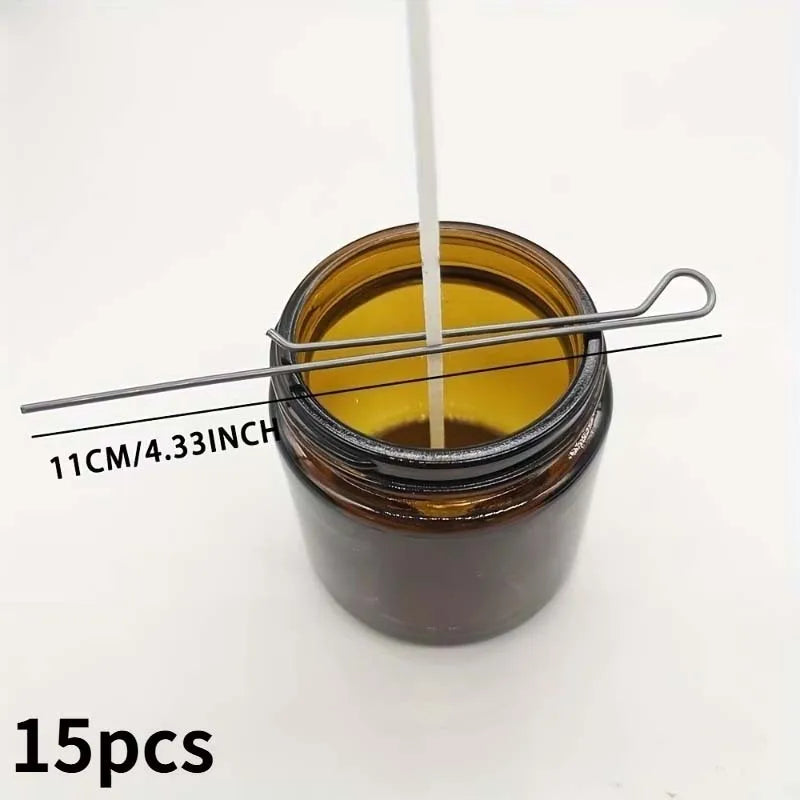 15-Pack Stainless Steel Candle Wick Holders & Centering Clips Candle Making Tool Zpaxo