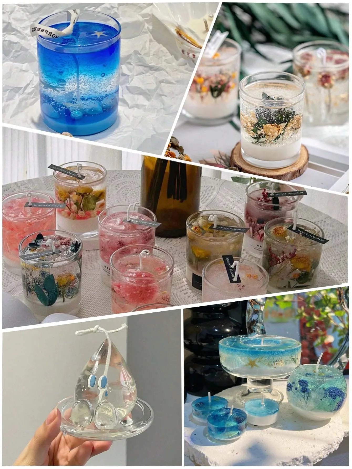 100g/500g/1kg Transparent Jelly Wax, Handmade Candle Making Gel Wax, Crystal Gel Wax For Candle Making Handmade candle making Zpaxo