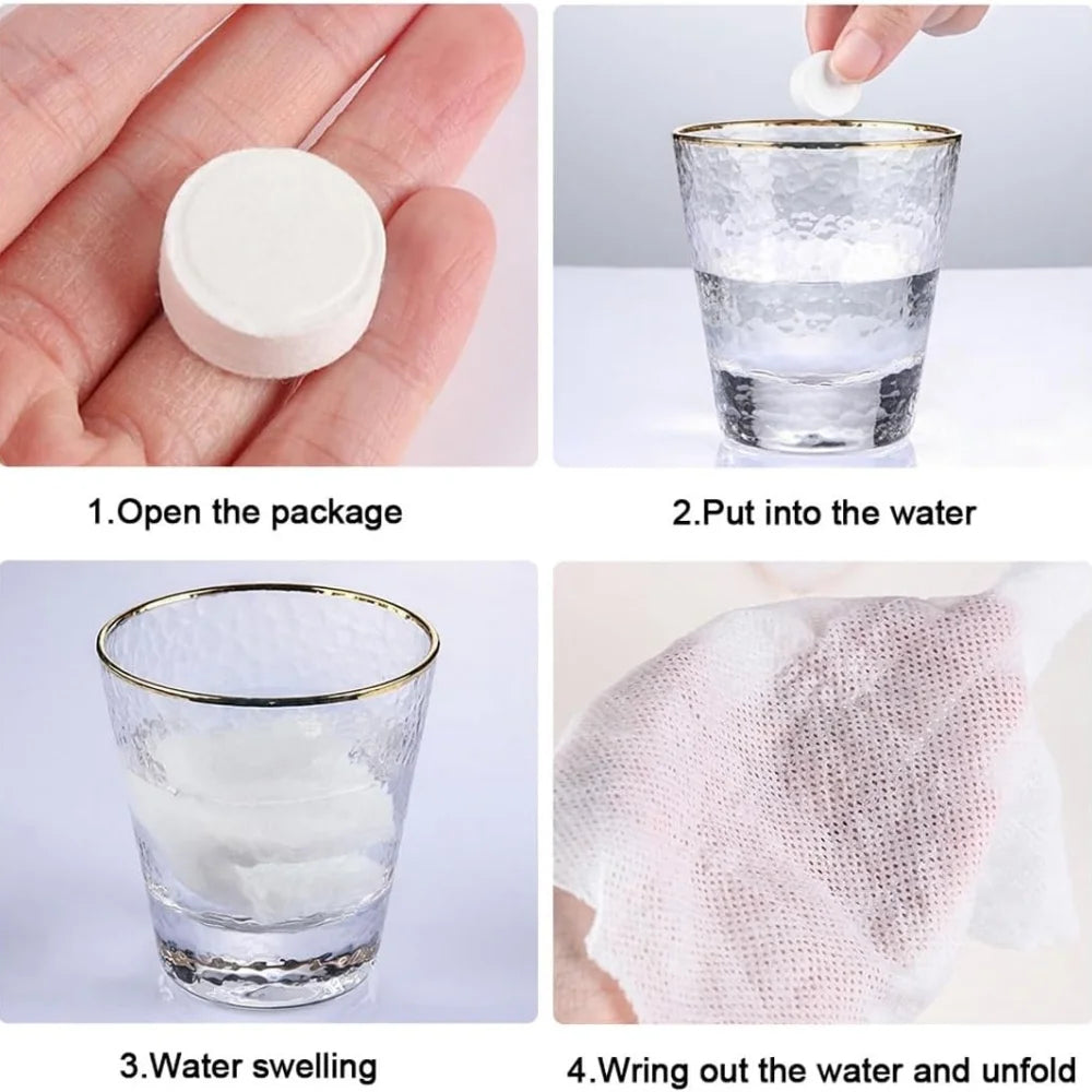 50 100 200 Compressed Towel Cotton Mini Hand Wet Wipes Sheet Towels Zpaxo