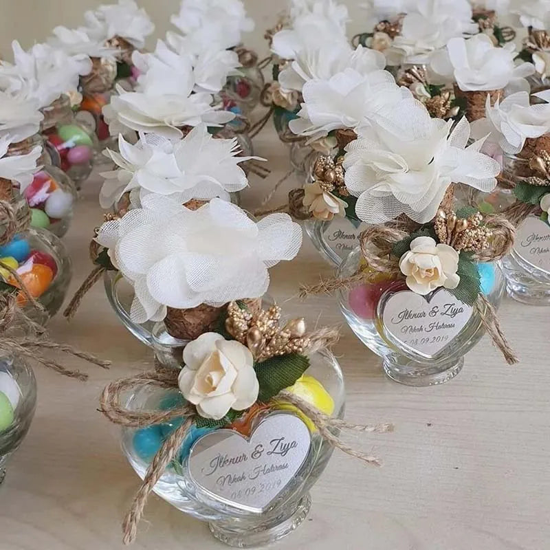 Mini Heart-Shaped Glass Bottles with Cork Stoppers | DIY Crafts Mini Glass Craft Bottles Zpaxo
