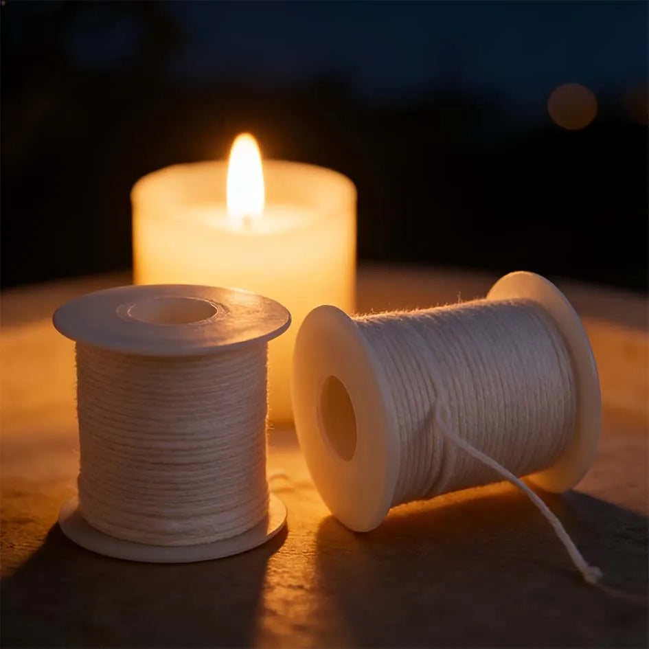 Candle Wick Rolls, Smokeless Wicks for Long-lasting Burn, DIY Candle-making Materials Tools Wicks,Handmade Candle Crafting Zpaxo