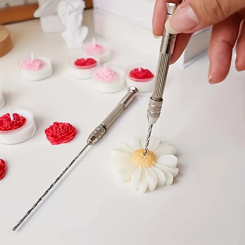 Wax Candle Drill Set 2pcs – 4-Head & 10 Bits for Crafting Candle Making Tool Zpaxo