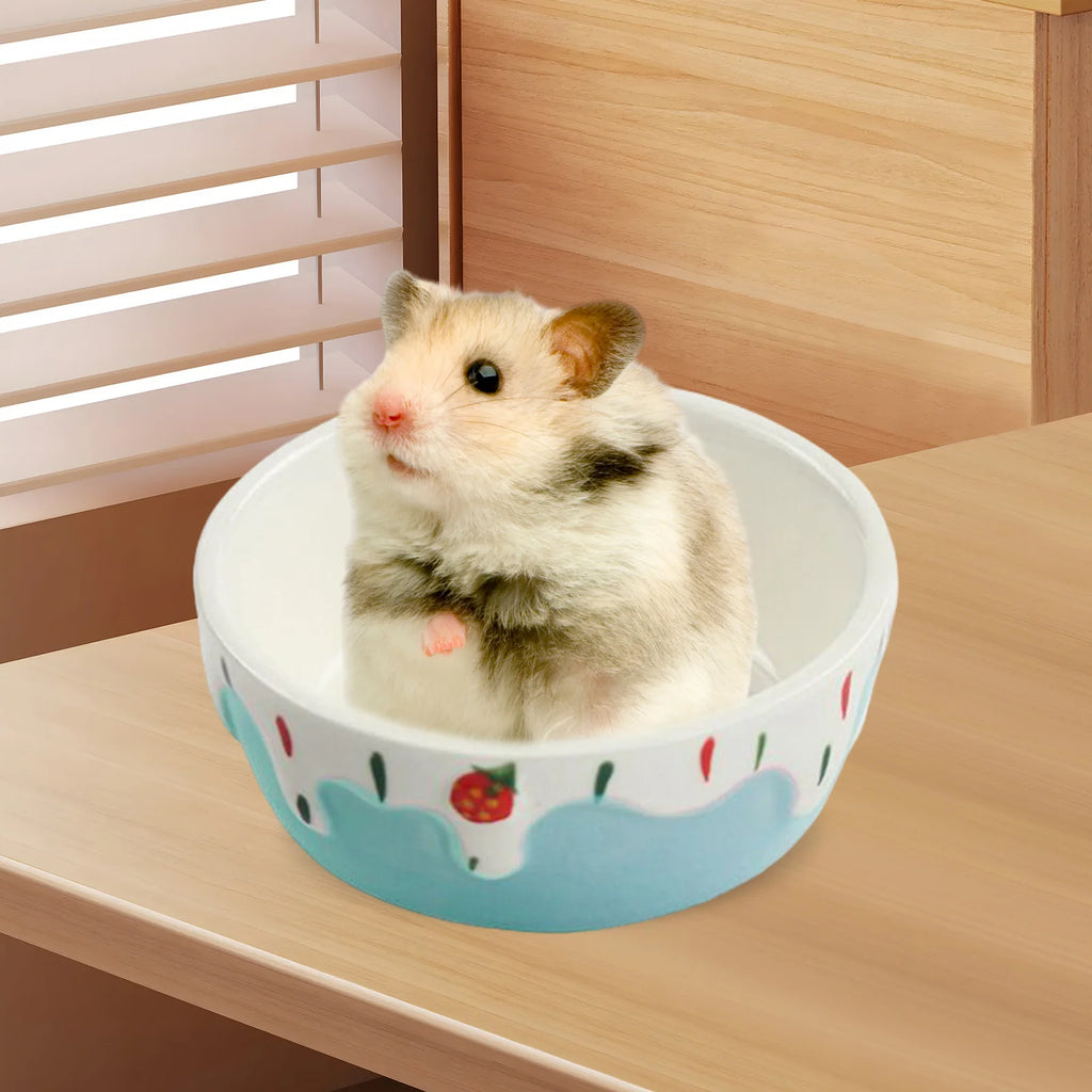 1Pc Creative Ceramic Hamster Food Bowl Anti Spill Stable Rabbit Food Dish Feeding Bowl for Ferret Chinchilla Hamster Dwarf Rat Zpaxo