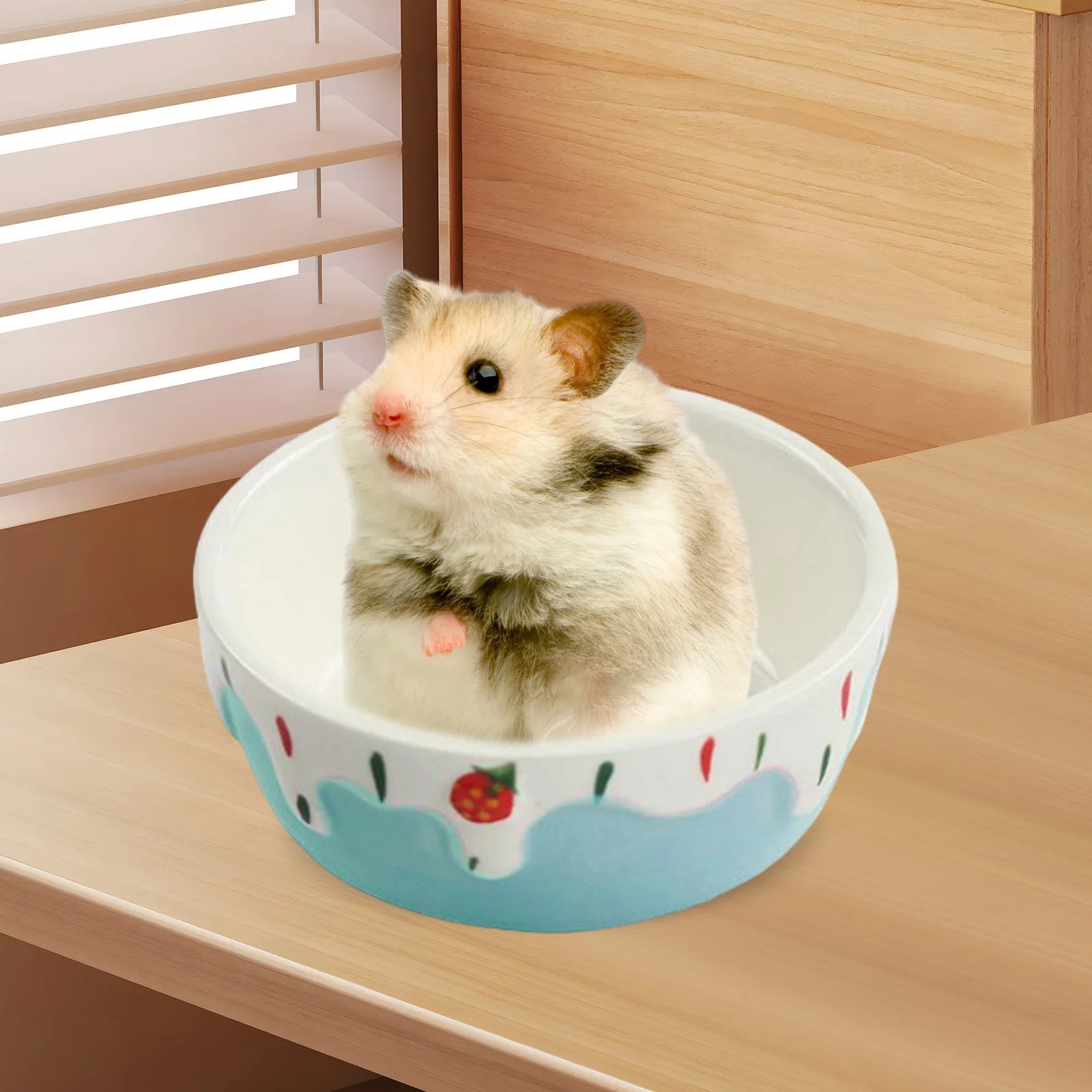 1Pc Creative Ceramic Hamster Food Bowl Anti Spill Stable Rabbit Food Dish Feeding Bowl for Ferret Chinchilla Hamster Dwarf Rat Zpaxo