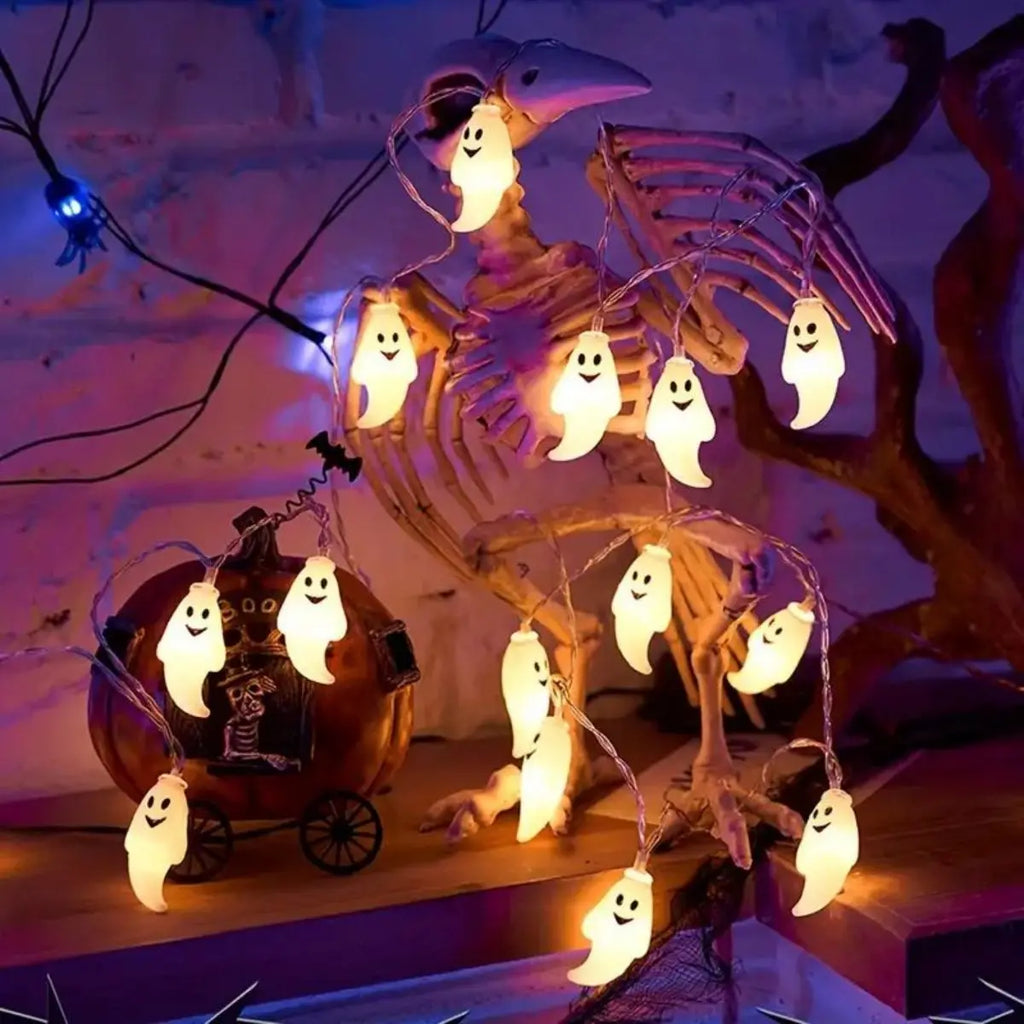 10 Lights 3m 20 Ghost Halloween Decoration String Battery Powered No Zpaxo