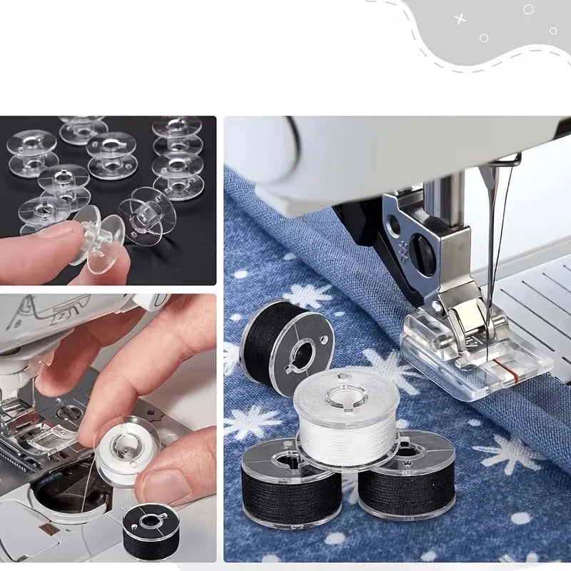 Embroidery Sewing Machine Bobbins for Brother, 90WT Class 15 Plastic Size A SA156 60S/2 Prewound Bobbins, 25pcs Thread Bob Zpaxo