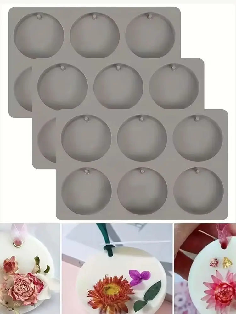 6-Cavity Round Silicone Coaster Molds for Epoxy Resin & DIY Silicone Resin Mold Zpaxo 2PCS