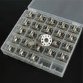 25pcs Sewing Machine Bobbins Spools Empty Bobbins Spools Sewing Machine Plastic Storage Box For Home Sewing Accessories Tools Zpaxo 1box