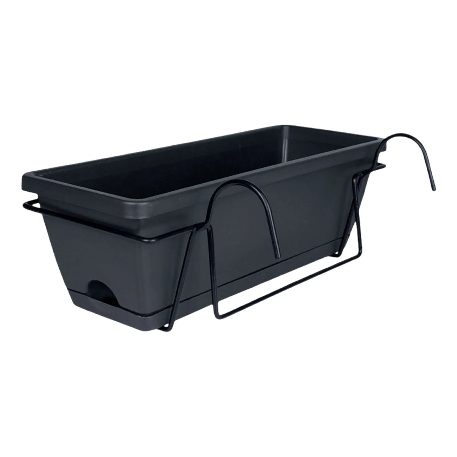 Hanging Planter For Balcony Railing Planter Ornament Hanging Flower Pot Window Box Planter for Farmhouse Rectangular Plant Baske Zpaxo Black