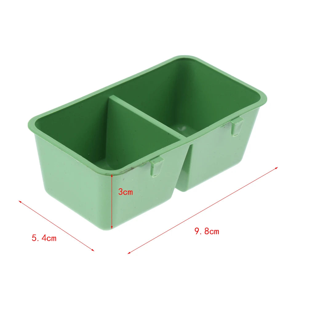 10-20PCS Bird Feeder Bird Parrot Food water Feeding Bowl 2 in 1 Green Plastic Bowl Cups Pigeons Feeding Feeder Food Dispenser Zpaxo