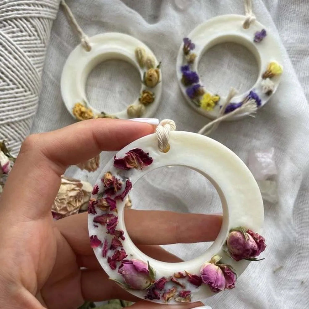1PC 6 Holes Round Ring Silicone Mold Soy Candles Aroma Wax Tablets Mould Handmade Silicone Mold Soap Making Accessories Zpaxo