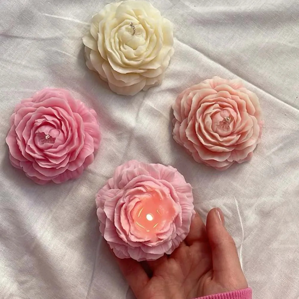 3D Peony Flower Silicone Mold – Candle, Soap, Clay & Cake Silicone Craft Mold Zpaxo