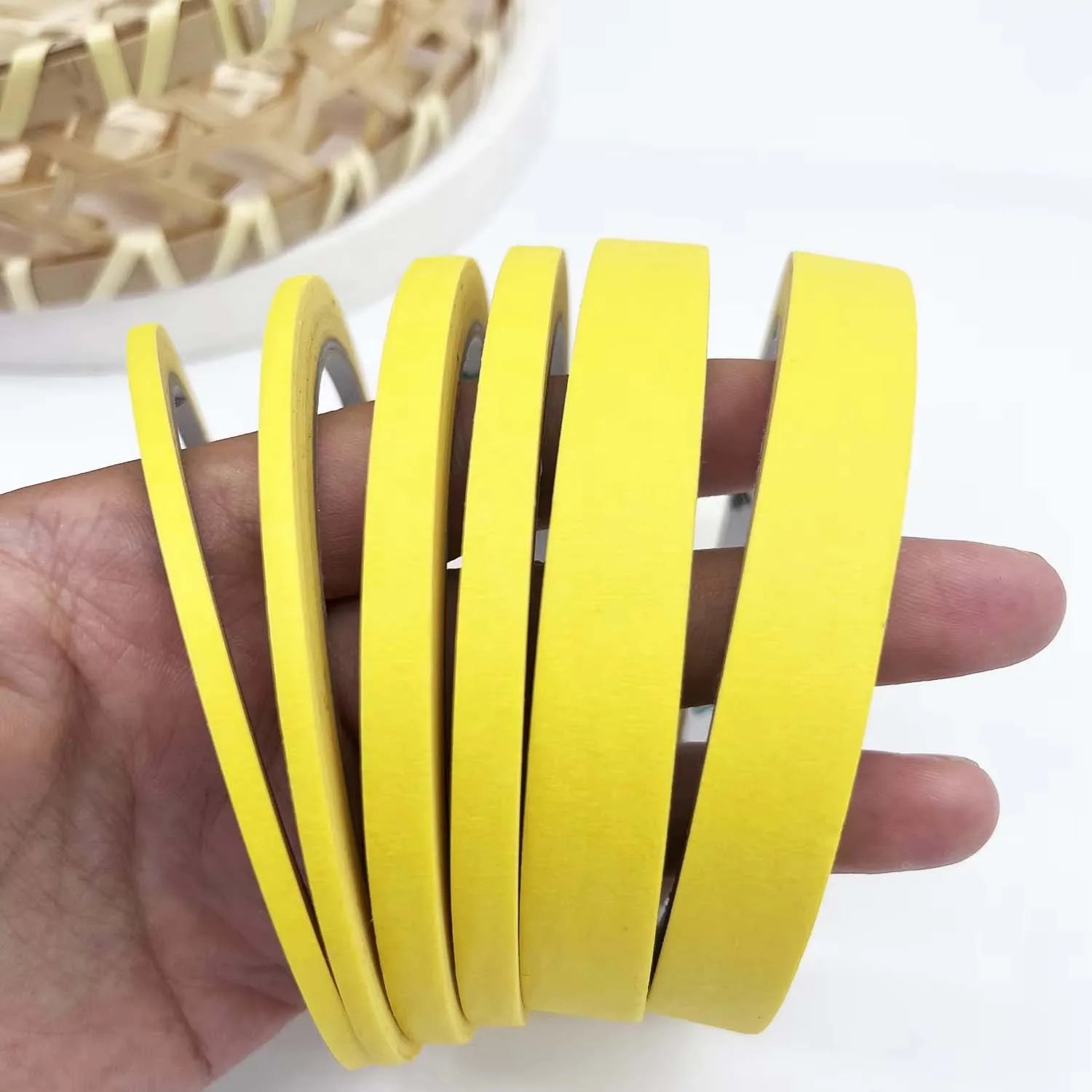 3/6 Rolls 3size Colorful Paper Masking Painters Tapes Painting Labeling Arts Crafts,Removal for Crafts, Labeling,DIY Decorative Zpaxo 6pcs yellow