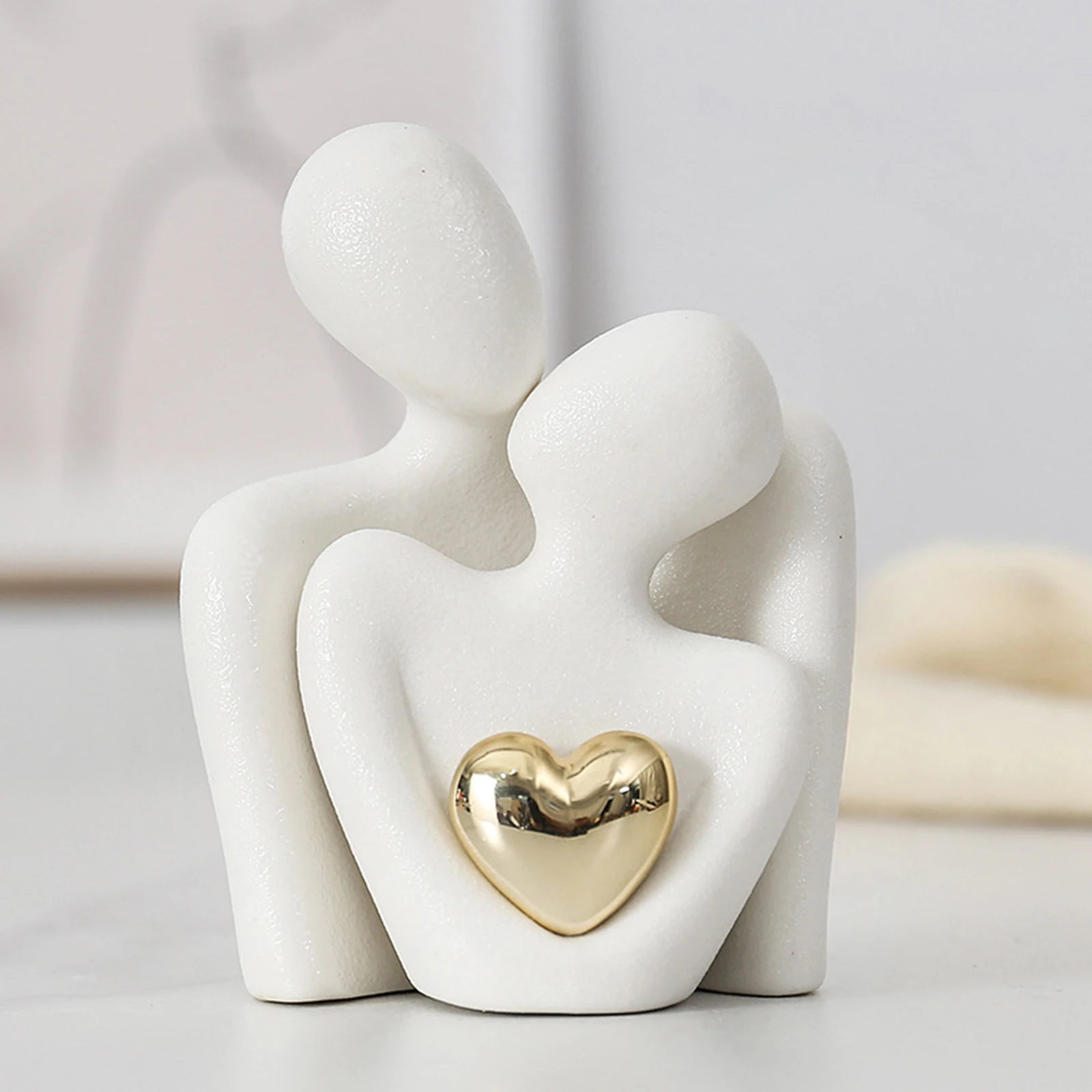 Hugging Couple Ceramic Figurine – Romantic Gift & Home Decor Couple Figurine Zpaxo