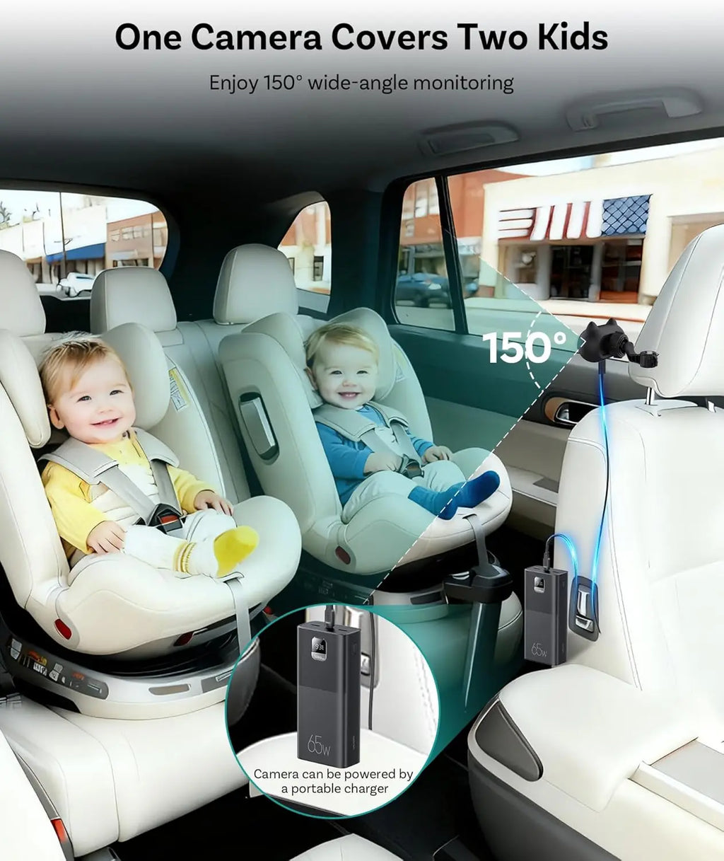 Cabin Care Car Camera For Baby Wireless CarPlay Adapter 1080P Baby Car Camera 150° Wide Angle Real Time Seat Monitor For 98% Car Zpaxo