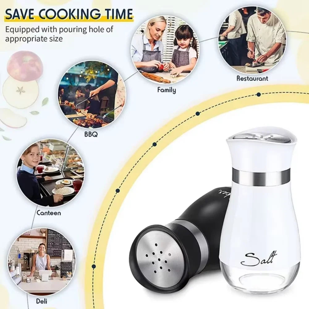 2-Piece Glass Spice Jar Used Storing Pepper Salt Other Spices Highly Zpaxo