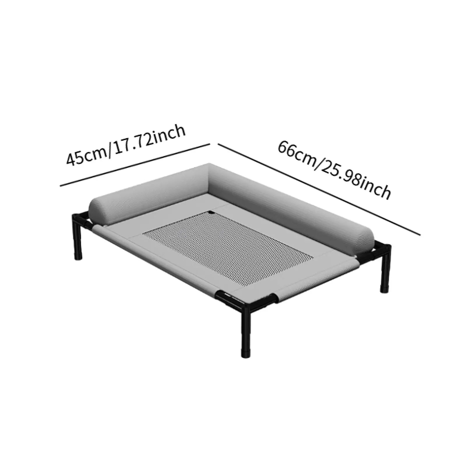 Elevated Cooling Raised Pet Bed – Breathable Dog & Cat Hammock Raised Pet Bed Zpaxo Gray M