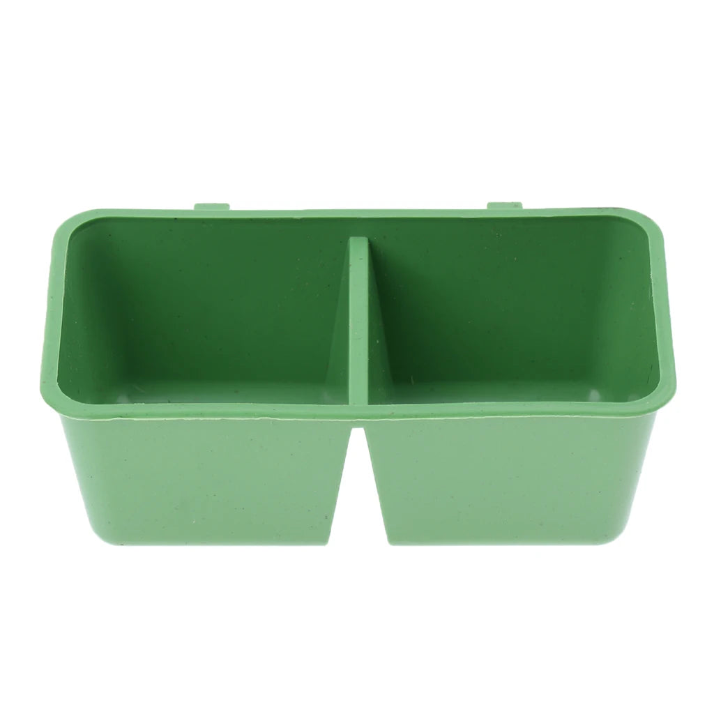 10-20PCS Bird Feeder Bird Parrot Food water Feeding Bowl 2 in 1 Green Plastic Bowl Cups Pigeons Feeding Feeder Food Dispenser Zpaxo