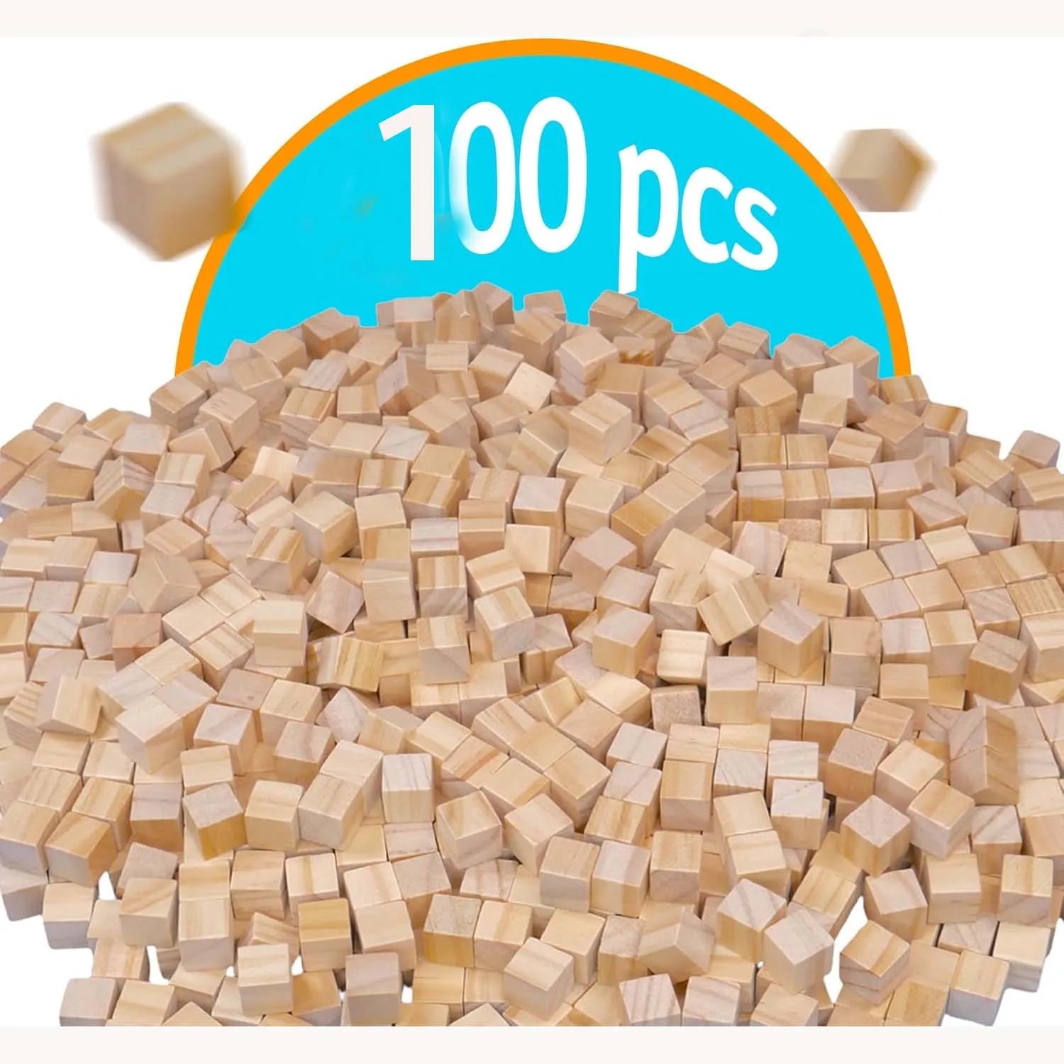 1CM Unfinished Pine Wood Cube Blocks – 100/200 Pack for DIY Wood Craft Blocks Zpaxo