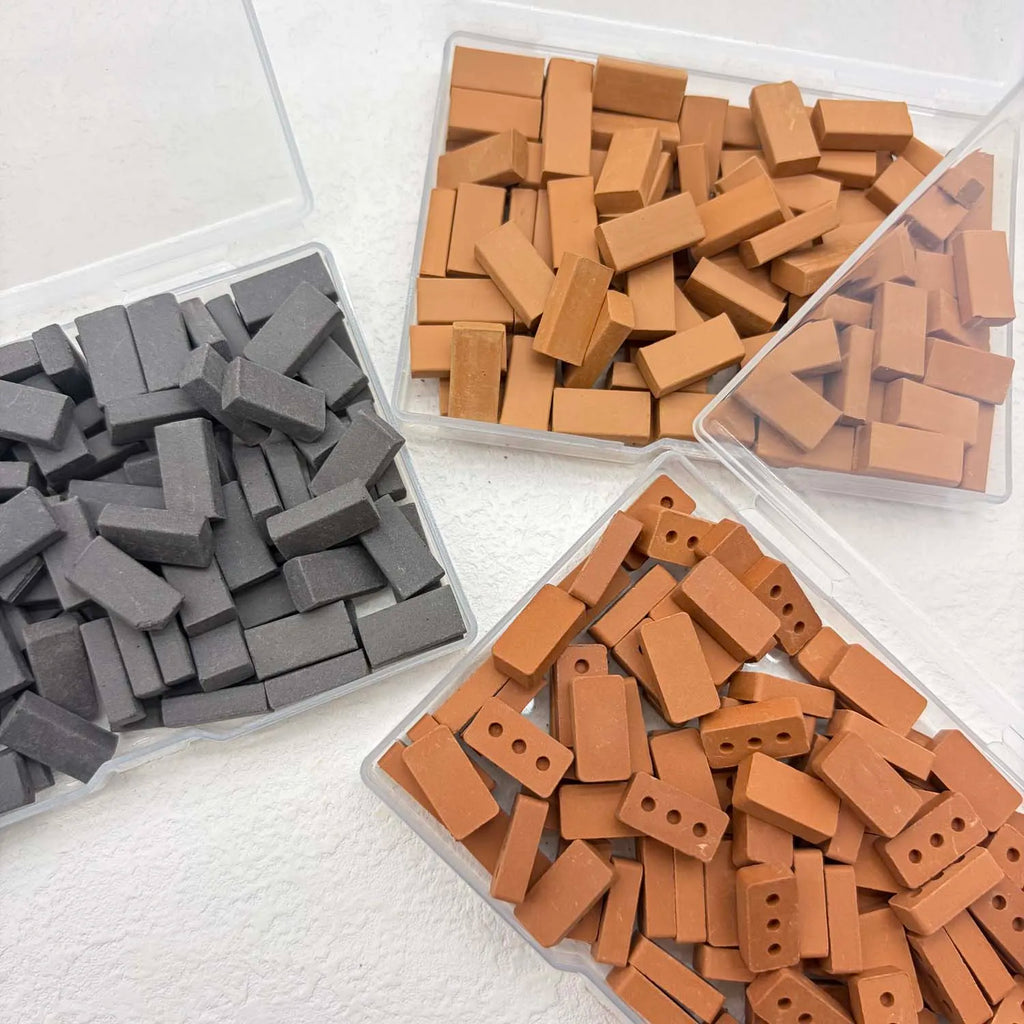 100pcs 1:16 Miniature Clay Bricks – Model Building Set Miniature Building Set Zpaxo